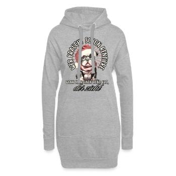 drôle Père Noël Bulldog chiens de Noël - Sweat-shirt à capuche long Femme - gris chiné - Devant