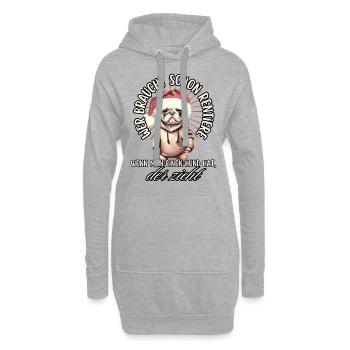 drôle Père Noël Bulldog chiens de Noël - Sweat-shirt à capuche long Femme - gris chiné - Devant