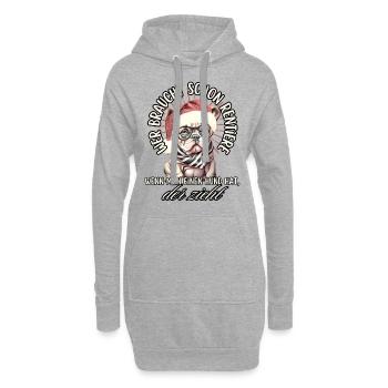 drôle Père Noël Bulldog chiens de Noël - Sweat-shirt à capuche long Femme - gris chiné - Devant