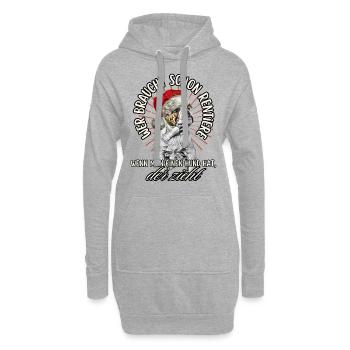 drôle Père Noël Bulldog chiens de Noël - Sweat-shirt à capuche long Femme - gris chiné - Devant