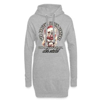 drôle Père Noël Bulldog chiens de Noël - Sweat-shirt à capuche long Femme - gris chiné - Devant