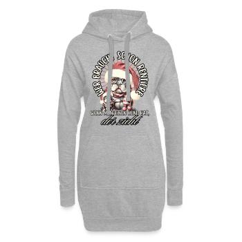 drôle Père Noël Bulldog chiens de Noël - Sweat-shirt à capuche long Femme - gris chiné - Devant