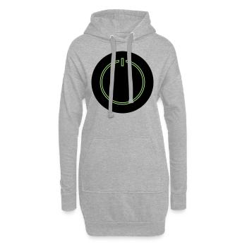 Power Button - Hoodie-Kleid - Grau meliert - Vorne