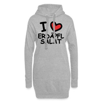 I Love Erdäpflsalat - Hoodie-Kleid - Grau meliert - Vorne