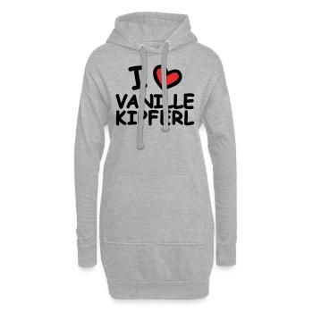 I Love Vanillekipferl - Hoodie-Kleid - Grau meliert - Vorne