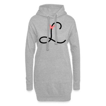 Lettre L Papillon Lettre - Sweat-shirt à capuche long Femme - gris chiné - Devant