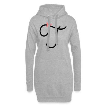 Lettre T Papillon Lettre - Sweat-shirt à capuche long Femme - gris chiné - Devant