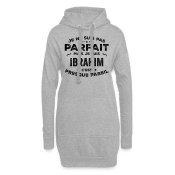Ibrahim – ein lustiger und stolzer Vorname, Legende - Hoodie-Kleid - Grau meliert - Vorne