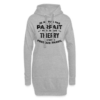 Thierry – Un Prénom, Une Légende Drôle et Fière - Sweat-shirt à capuche long Femme - gris chiné - Devant