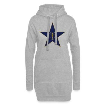 Indiana Fan T-Shirt – Stolz zeigen! - Hoodie-Kleid - Grau meliert - Vorne