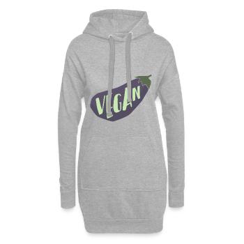 Vegan - Hoodie-Kleid - Grau meliert - Vorne