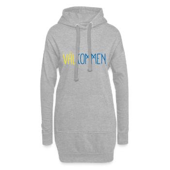 Bienvenue drapeau patriote cadeau maison suède - Sweat-shirt à capuche long Femme - gris chiné - Devant