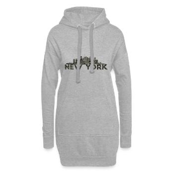 New York - Hoodie-Kleid - Grau meliert - Vorne