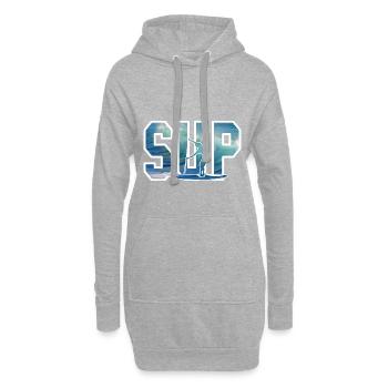 Stand up paddling cadeau standup paddler vague - Sweat-shirt à capuche long Femme - gris chiné - Devant