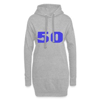 50. 50 ANS. 50e ANNIVERSAIRE. ANNIVERSAIRE 50 ANS. - Sweat-shirt à capuche long Femme - gris chiné - Devant