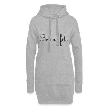 FÊTE DES PÈRES. BONNE FÊTE PAPA. PAPA. BONNE FÊTE - Sweat-shirt à capuche long Femme - gris chiné - Devant