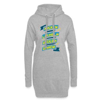 Nicken Lächeln A....loch Denken!!! - Hoodie-Kleid - Grau meliert - Vorne