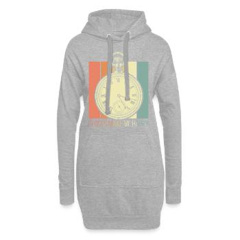 Uhren machen mich glücklich - Hoodie-Kleid - Grau meliert - Vorne