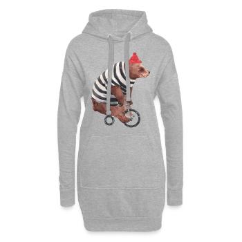 Vélo I Cycliste I Cycliste I Ours à vélo - Sweat-shirt à capuche long Femme - gris chiné - Devant