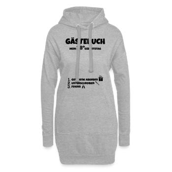 Happy Birthday 29+ Geburtstag B-Day Gästeliste - Hoodie-Kleid - Grau meliert - Vorne