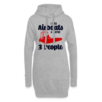 Airboat Fanboat Airboating Planeboat Bateau de marais - Sweat-shirt à capuche long Femme - gris chiné - Devant