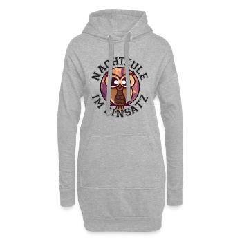 Nachteule im Einsatz Nachtdienst Eule - Hoodie-Kleid - Grau meliert - Vorne