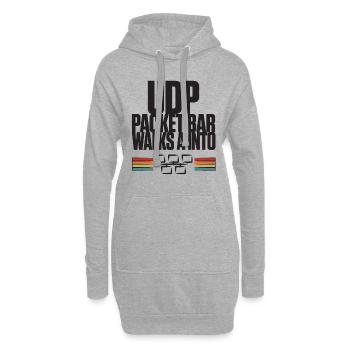 UDP Packet Bar Walks A Into - Hoodie Dress - heather grey - Front