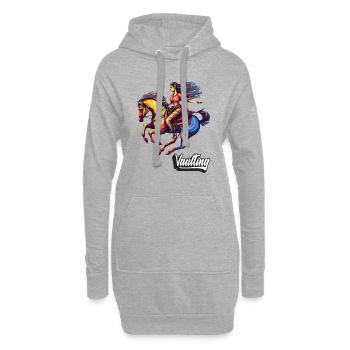 Vaulting Voltigieren Pferd Akrobatik Reiten - Hoodie-Kleid - Grau meliert - Vorne