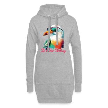 Sankt Peter Ording Holiday Seagull avec lunettes de soleil - Sweat-shirt à capuche long Femme - gris chiné - Devant