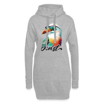 Juist vacances mouette colorée fraîche avec des lunettes de soleil - Sweat-shirt à capuche long Femme - gris chiné - Devant
