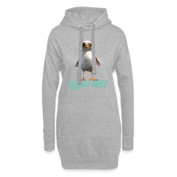 Möwe Flyday Vibes Cool Süß Sommer Urlaub - Hoodie-Kleid - Grau meliert - Vorne