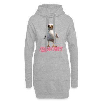 Möwe Flyday Vibes Cool Süß Sommer Urlaub - Hoodie-Kleid - Grau meliert - Vorne