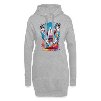 Möwe Sommer Urlaub - Hoodie-Kleid - Grau meliert - Vorne