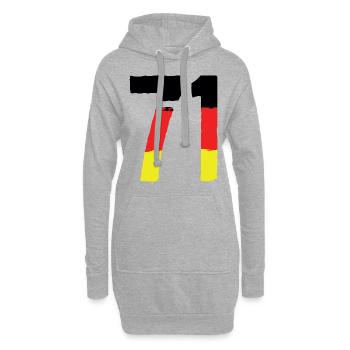 71 Symbole numérique Allemagne - Sweat-shirt à capuche long Femme - gris chiné - Devant