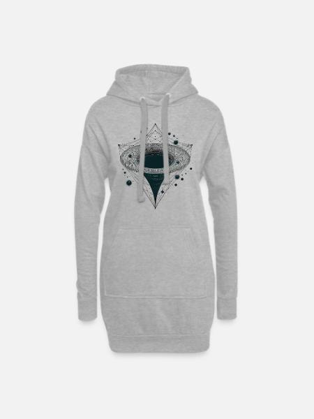 Black Hole Funnel in Space - Hoodie Dress - heather grey