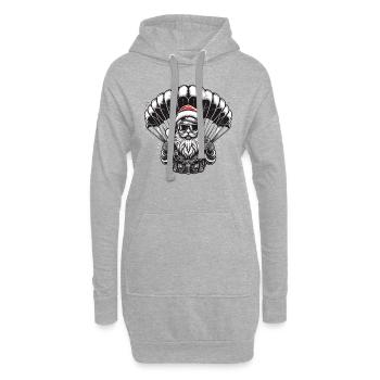 Saut en parachute pour l'aventure de l'Avent du Père Noël - Sweat-shirt à capuche long Femme - gris chiné - Devant