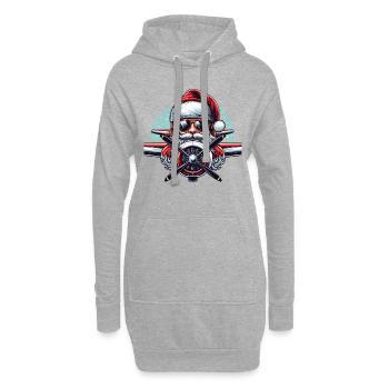 Pilot Santa Clause Flying Christmas Flugzeug - Hoodie-Kleid - Grau meliert - Vorne