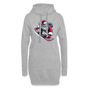 Santa Clause Snowboard Ride - Hoodie-Kleid - Grau meliert - Vorne