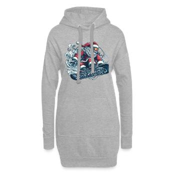 Santa Clause Snowboard Ride - Hoodie-Kleid - Grau meliert - Vorne