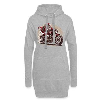 Motorbike Santa Clause Riding home for Christmas - Hoodie-Kleid - Grau meliert - Vorne