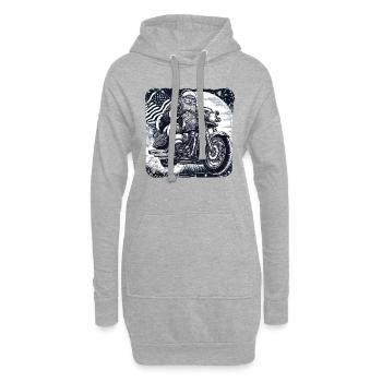 Motorbike Santa Clause Amerika Vollmond Kunst - Hoodie-Kleid - Grau meliert - Vorne