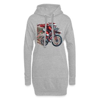Père Noël Vélo de descente Noël - Sweat-shirt à capuche long Femme - gris chiné - Devant