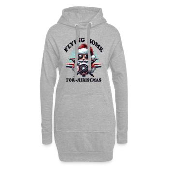 Pilot Santa Flying Home for Christmas Flugzeug - Hoodie-Kleid - Grau meliert - Vorne