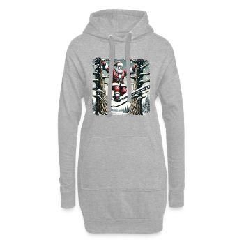 Père Noël Funambule Noël - Sweat-shirt à capuche long Femme - gris chiné - Devant