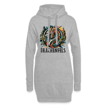 Dragon Tête de Dragon Logo Ruine Drachenfels - Sweat-shirt à capuche long Femme - gris chiné - Devant