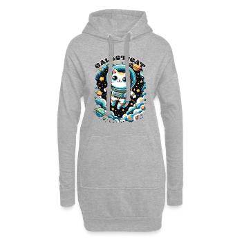 Galacticat Kätzchen Astronaut Weltraum Katze - Hoodie-Kleid - Grau meliert - Vorne