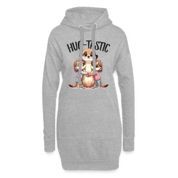 Hug-Tastic Meerkat Mom Kids Family Love - Hoodie Dress - heather grey - Front