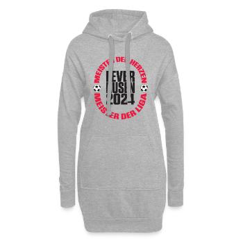 Leverkusen 2024 Meister der Herzen und Liga - Hoodie-Kleid - Grau meliert - Vorne