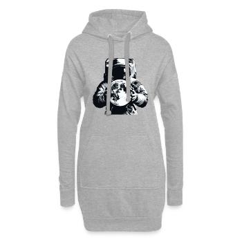 Astronaut hält Mond in den Händen Raumfahrer - Hoodie-Kleid - Grau meliert - Vorne
