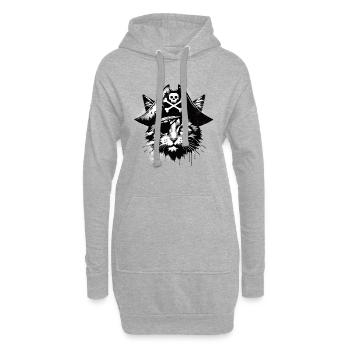 Pirate Chat Chat Pirate Graffiti Street Art Style - Sweat-shirt à capuche long Femme - gris chiné - Devant